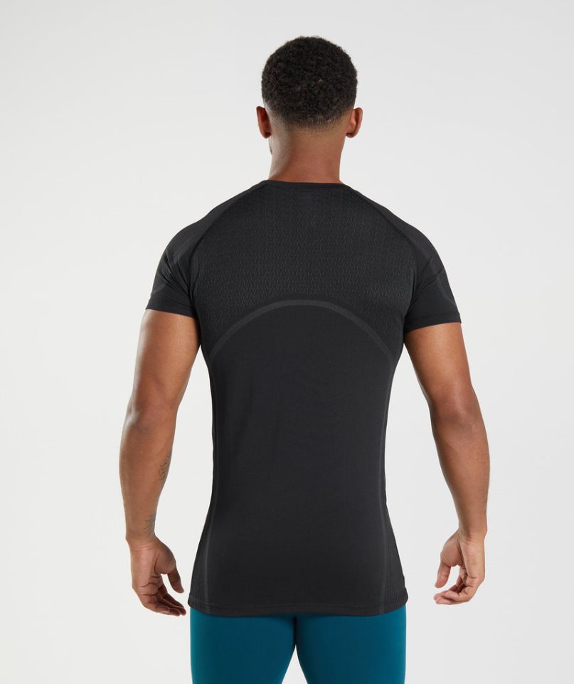 Men's Gymshark 315 Seamless T-Shirts Black | CA A356N8